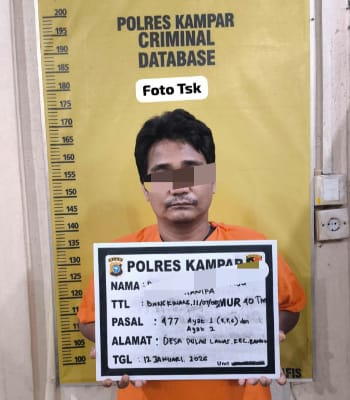 Satreskrim Polres Kampar Tangkap Residivis Kasus Curat di Desa Pulau Lawas