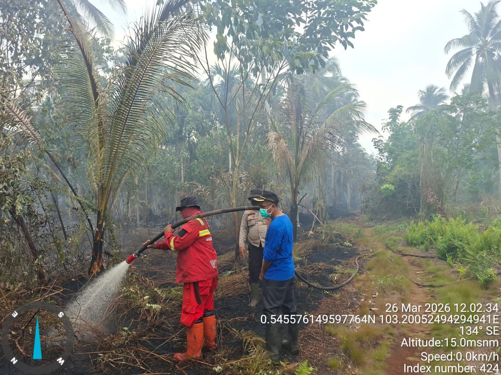 Polisi Bersama Tim Gabungan Lakukan Pendinginan Hotspot di Kuala Kampar, Situasi Terkendali