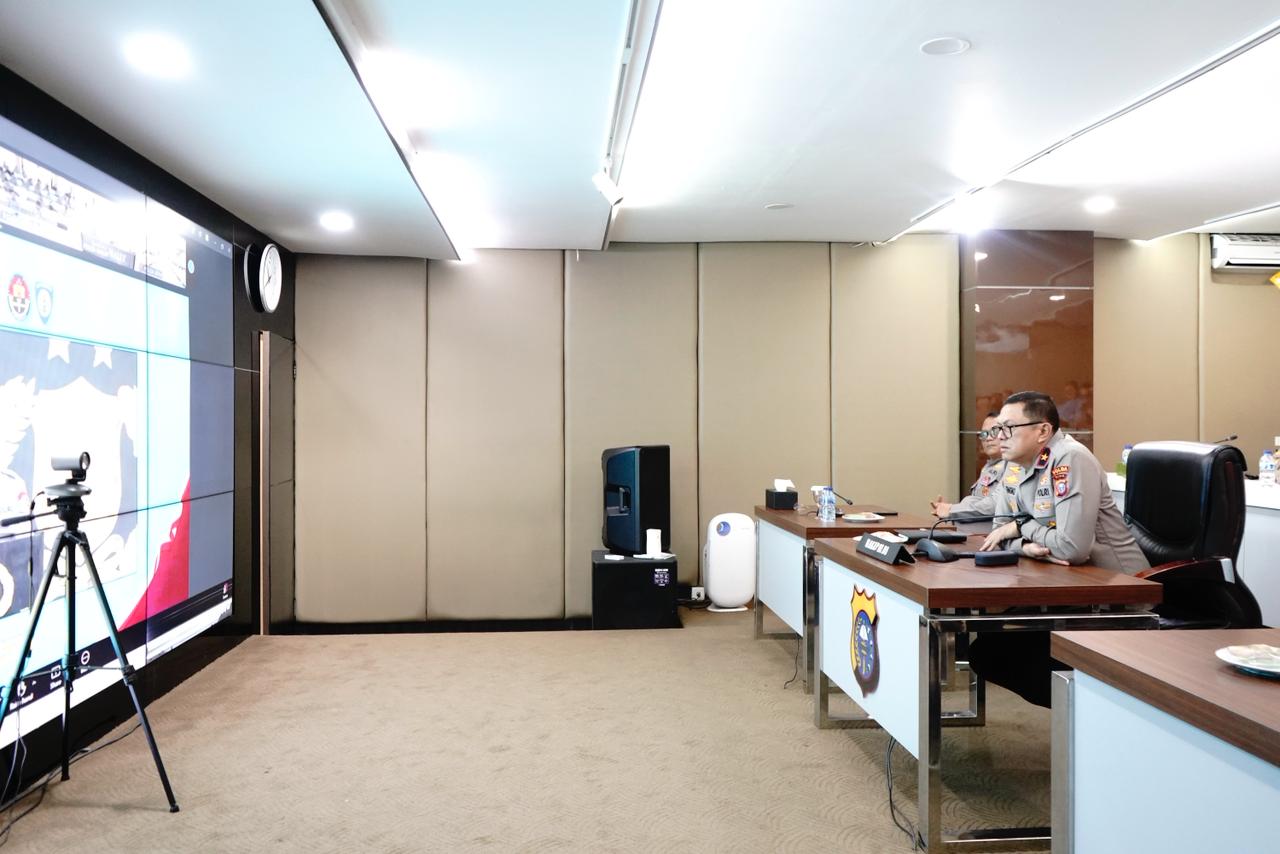 Polda Riau Ikuti Pembukaan Rakernis Empat Divisi Polri Secara Virtual