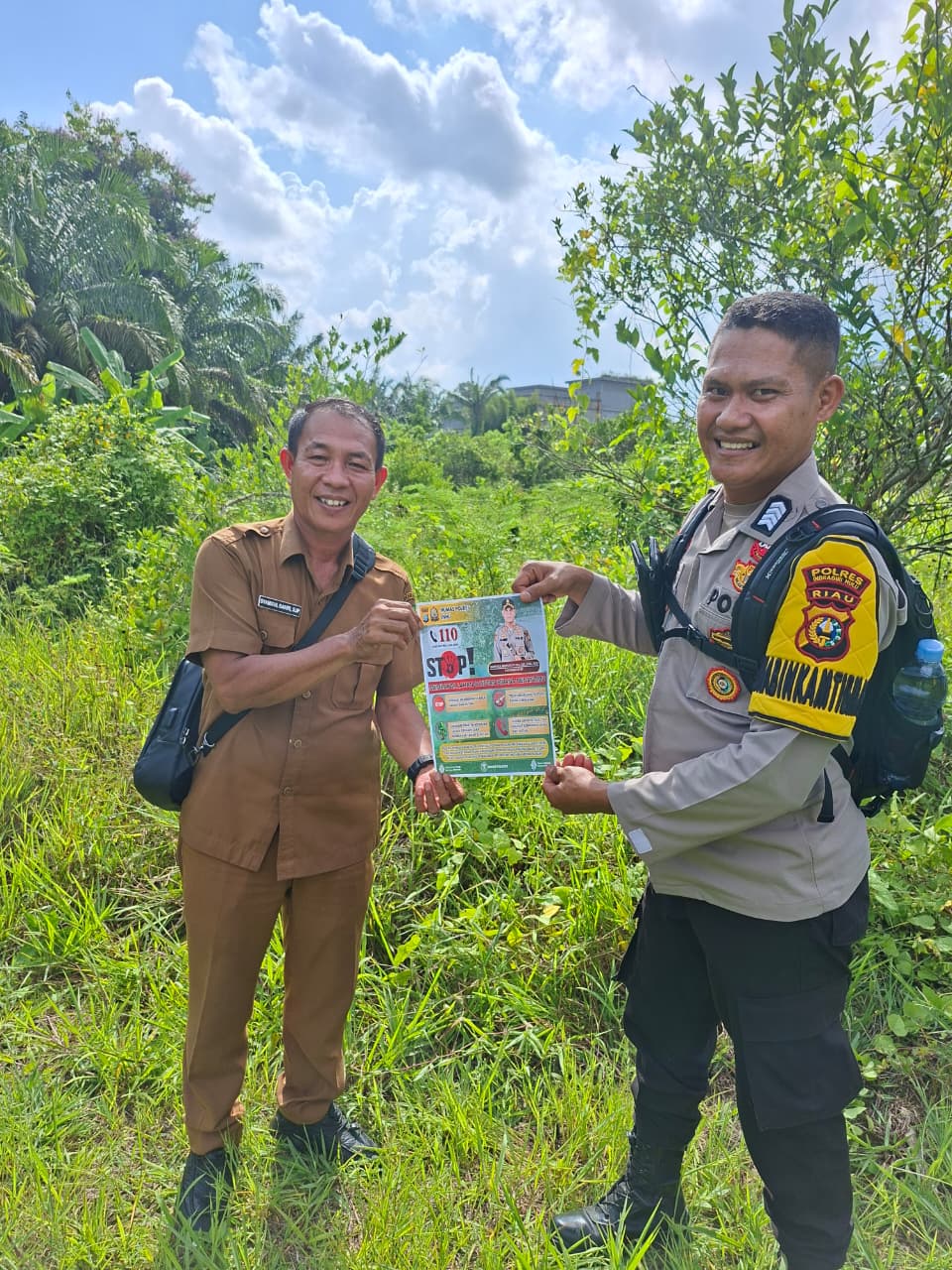 Polres Inhu Gencarkan Edukasi Cinta Lingkungan, Warga Desa Kuba Diajak Stop Bakar Lahan