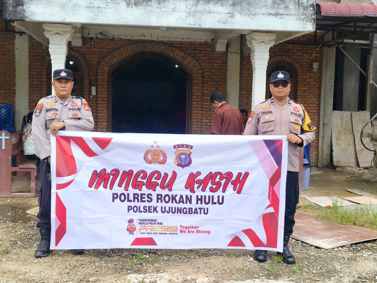 Patroli Minggu Kasih Polsek Ujung Batu, Tiga Gereja Disambangi Demi Jaga Khamtibmas dan Rasa Aman Jemaa