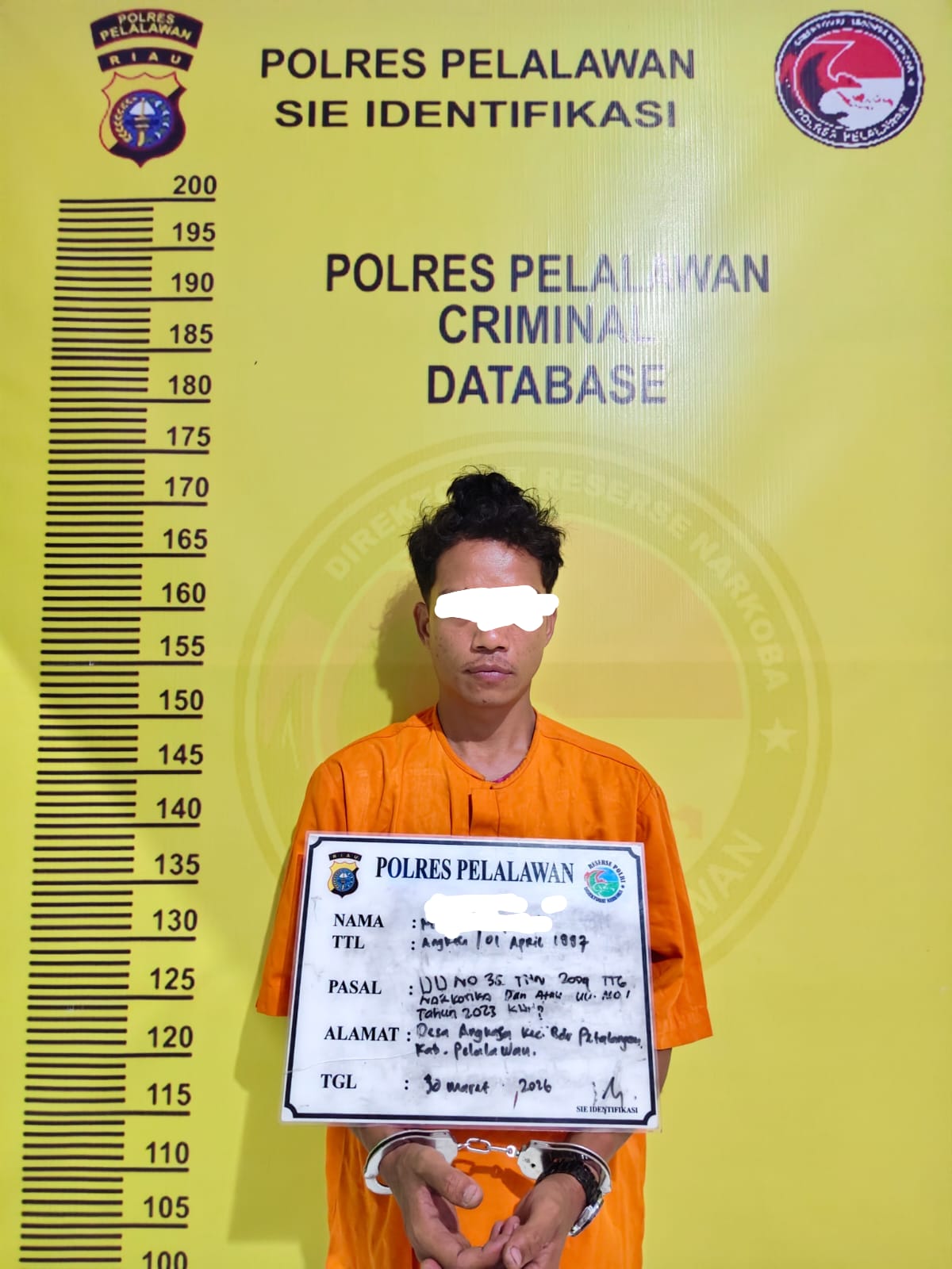 Tersangka Narkotika di Pelalawan Dibekuk, 19 Paket Sabu Disita