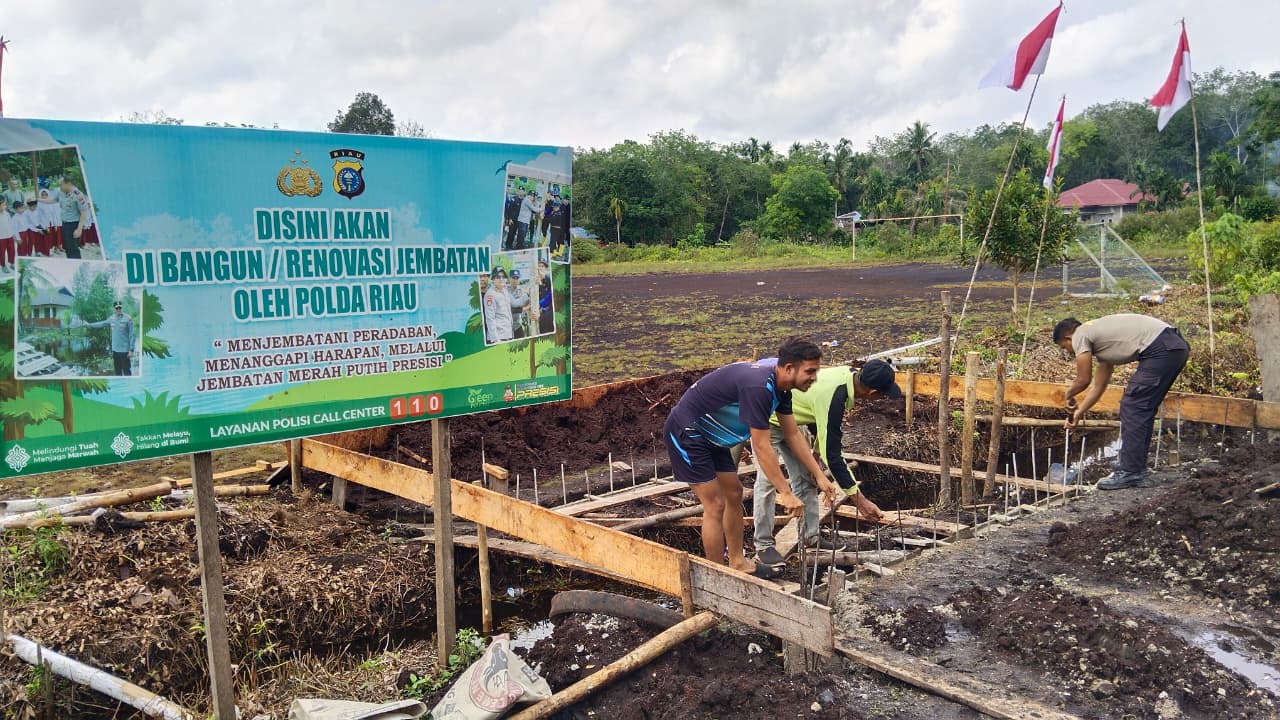 Hari Keempat, Pembangunan Jembatan Merah Putih Presisi di Rangsang Pesisir Capai 20 Persen