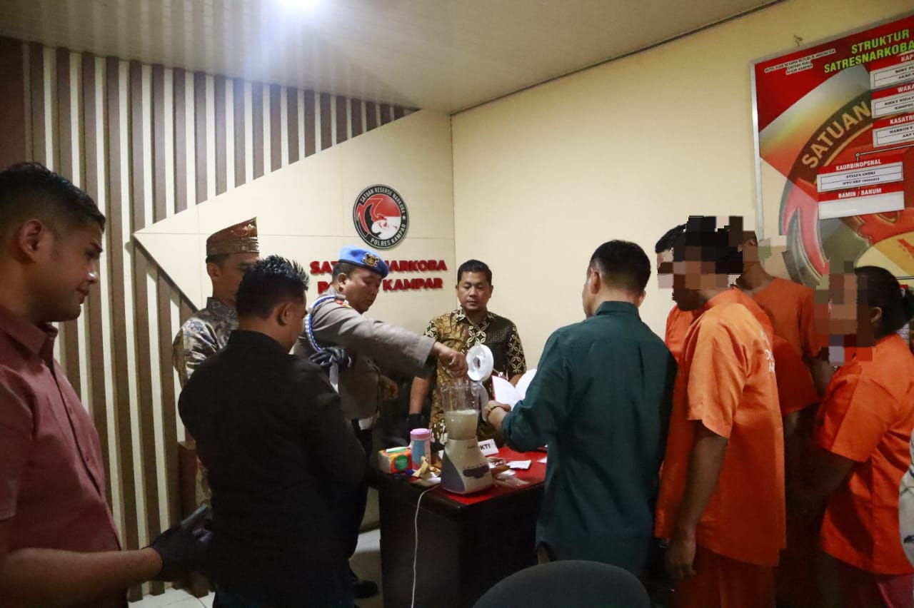 Satresnarkoba Polres Kampar Musnahkan 471,93 Gram Shabu dan 167,32 Gram Ganja, Hasil Ungkapan 11 Kasus