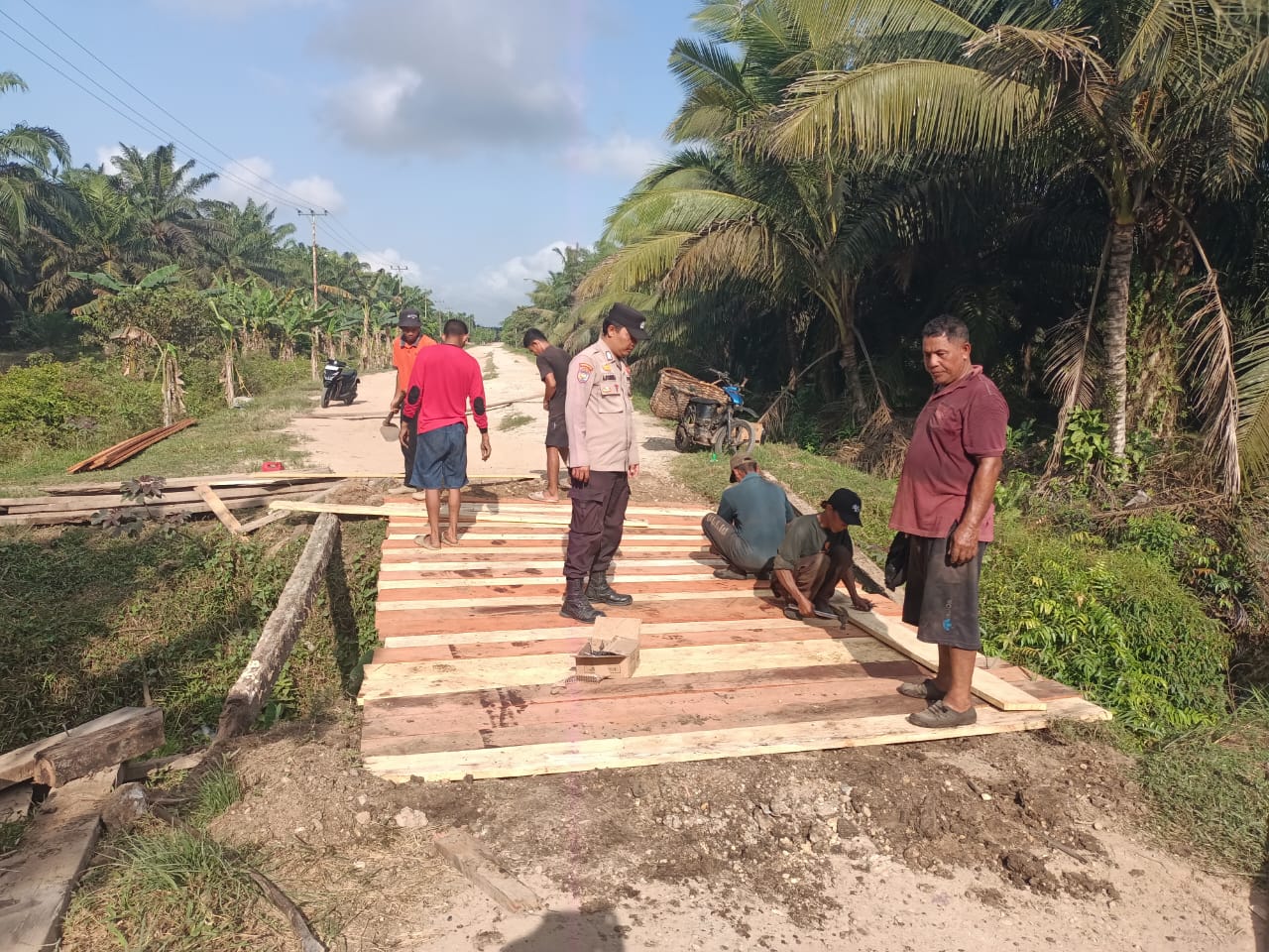 Jembatan Merah Putih Presisi Tahap II Dibangun, Polres Bengkalis Perkuat Akses dan Ekonomi Warga