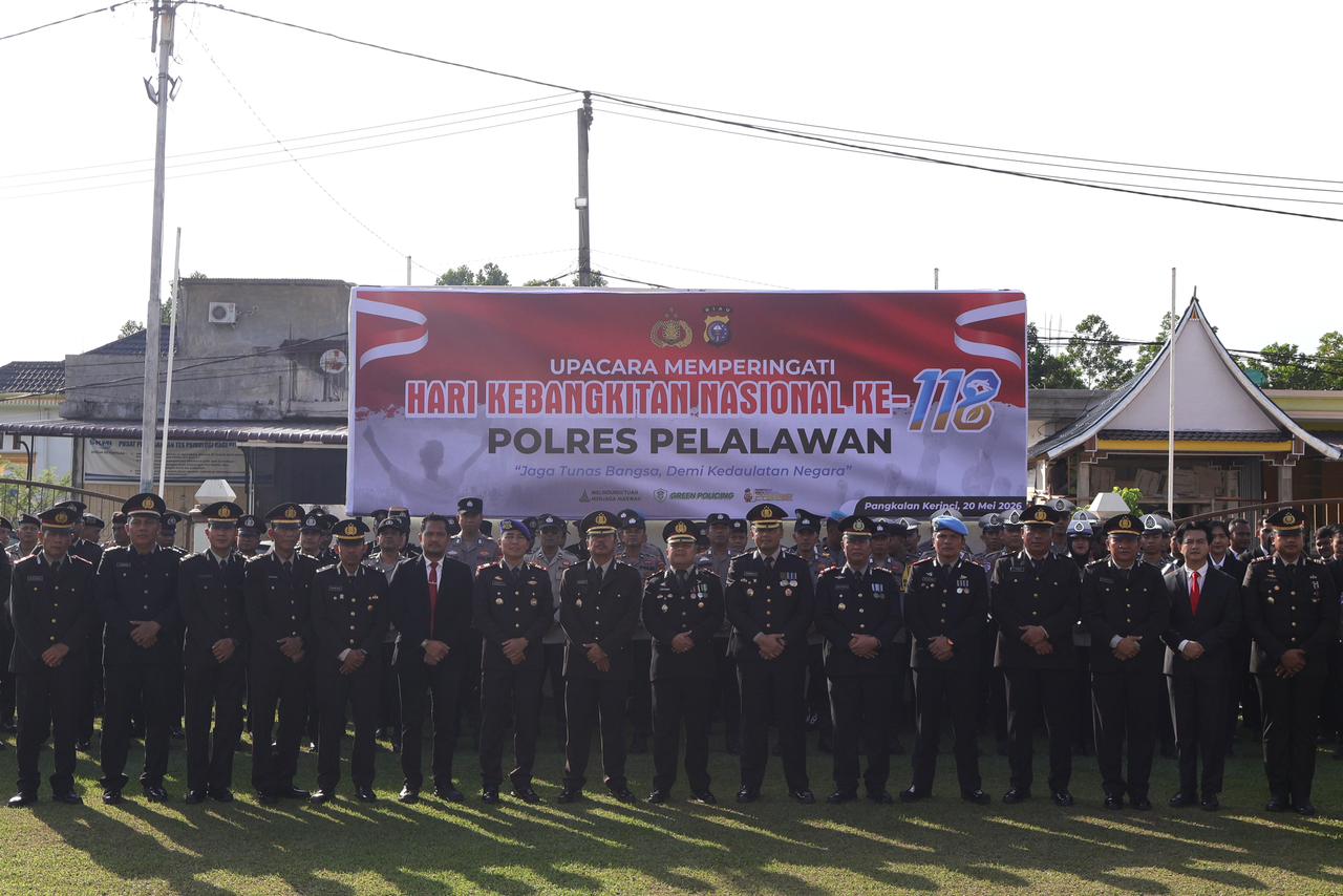Polres Pelalawan Khidmat Gelar Upacara Harkitnas ke-118: Bangkit Bersama Wujudkan Indonesia Maju