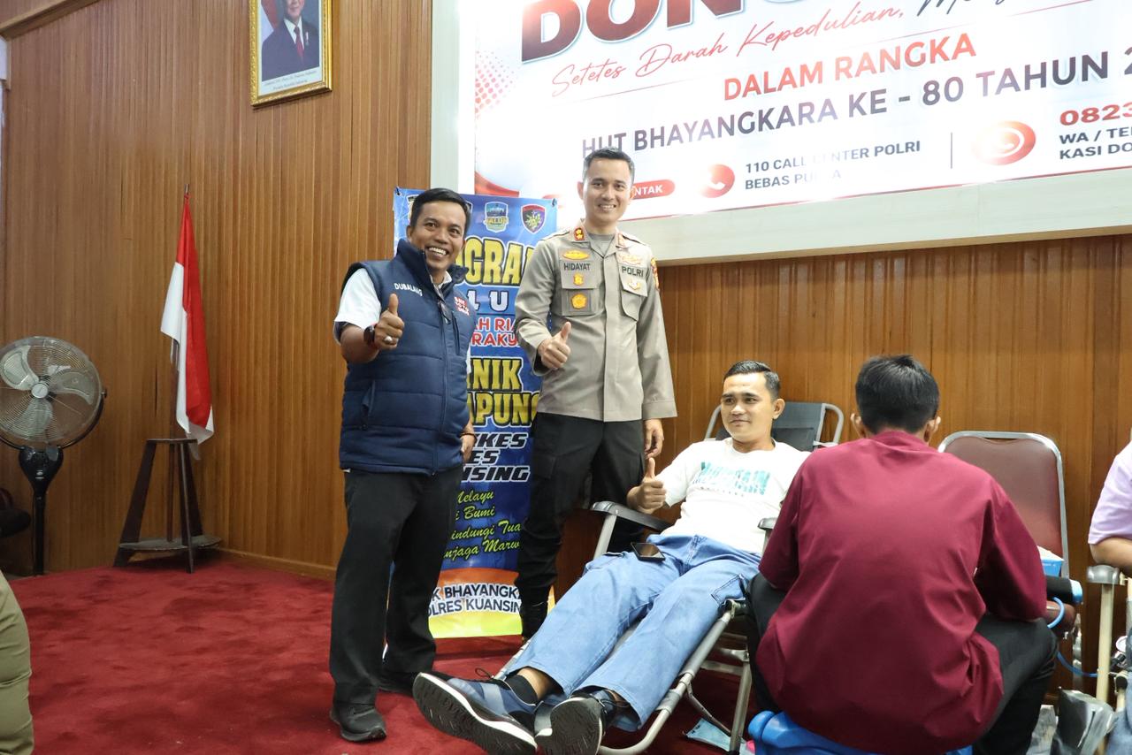 Polres Kuansing Gelar Donor Darah dan Bakti Sosial, Kapolres: Setetes Darah Mengalirkan Harapan bagi Sesama
