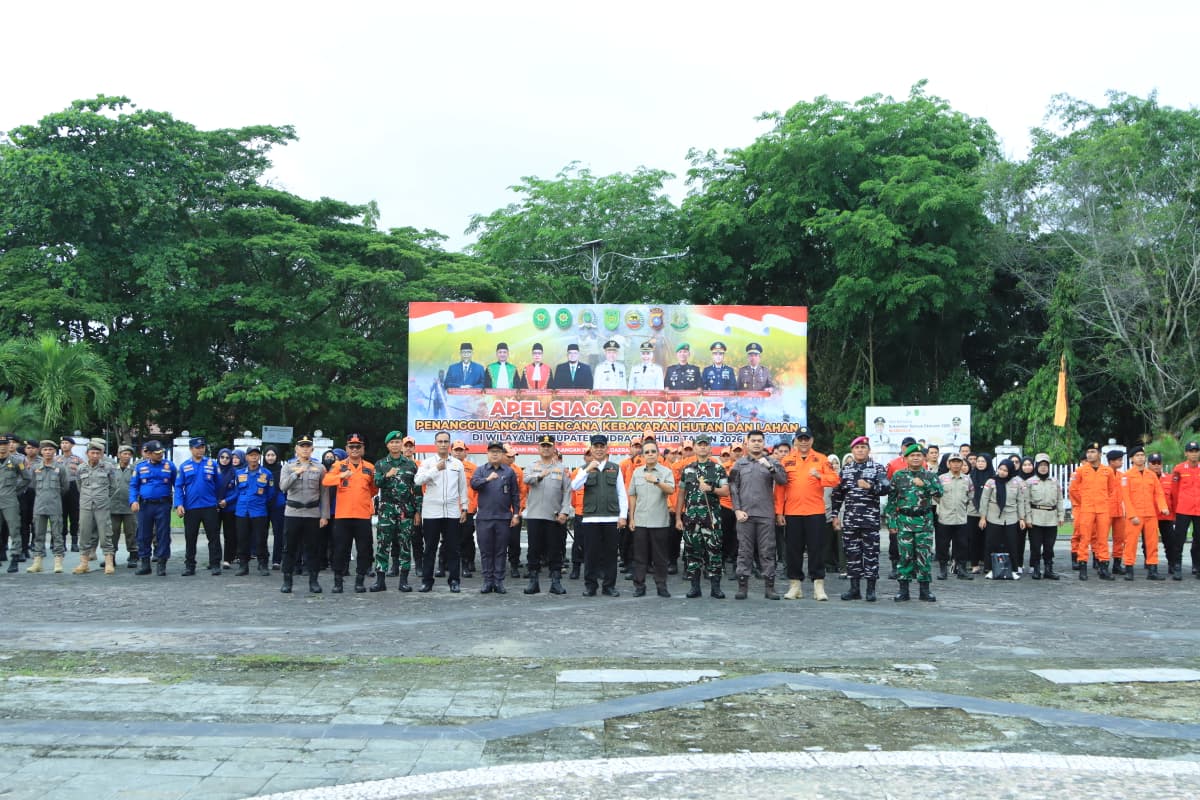 Pemkab Inhil Gelar Apel Siaga Karhutla 2026, Kapolres Inhil Sosialisasikan Green Policing dan Sebar Maklumat Larangan Membakar Lahan