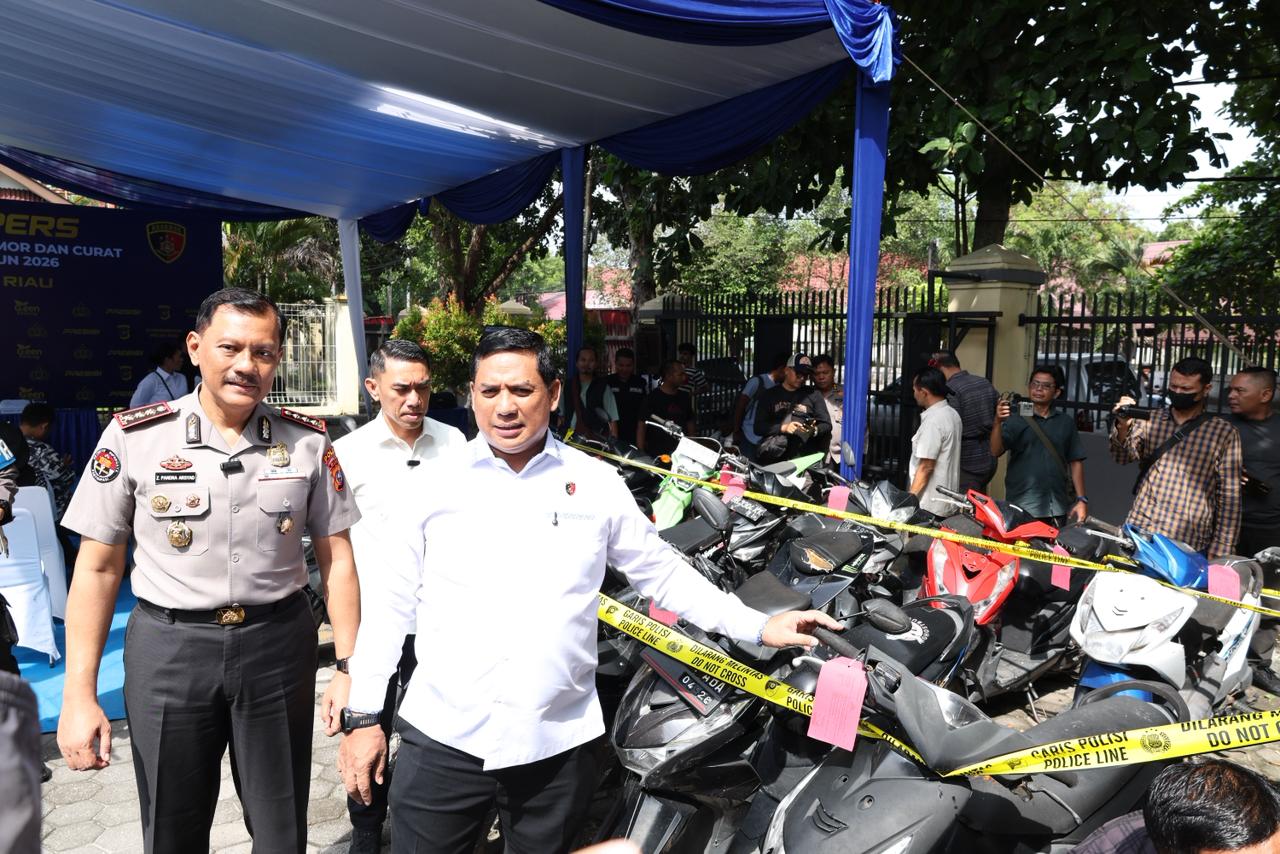 Polda Riau Ungkap Kasus Begal, Curanmor, dan Curat, Amankan Belasan Kendaraan Hasil Kejahatan