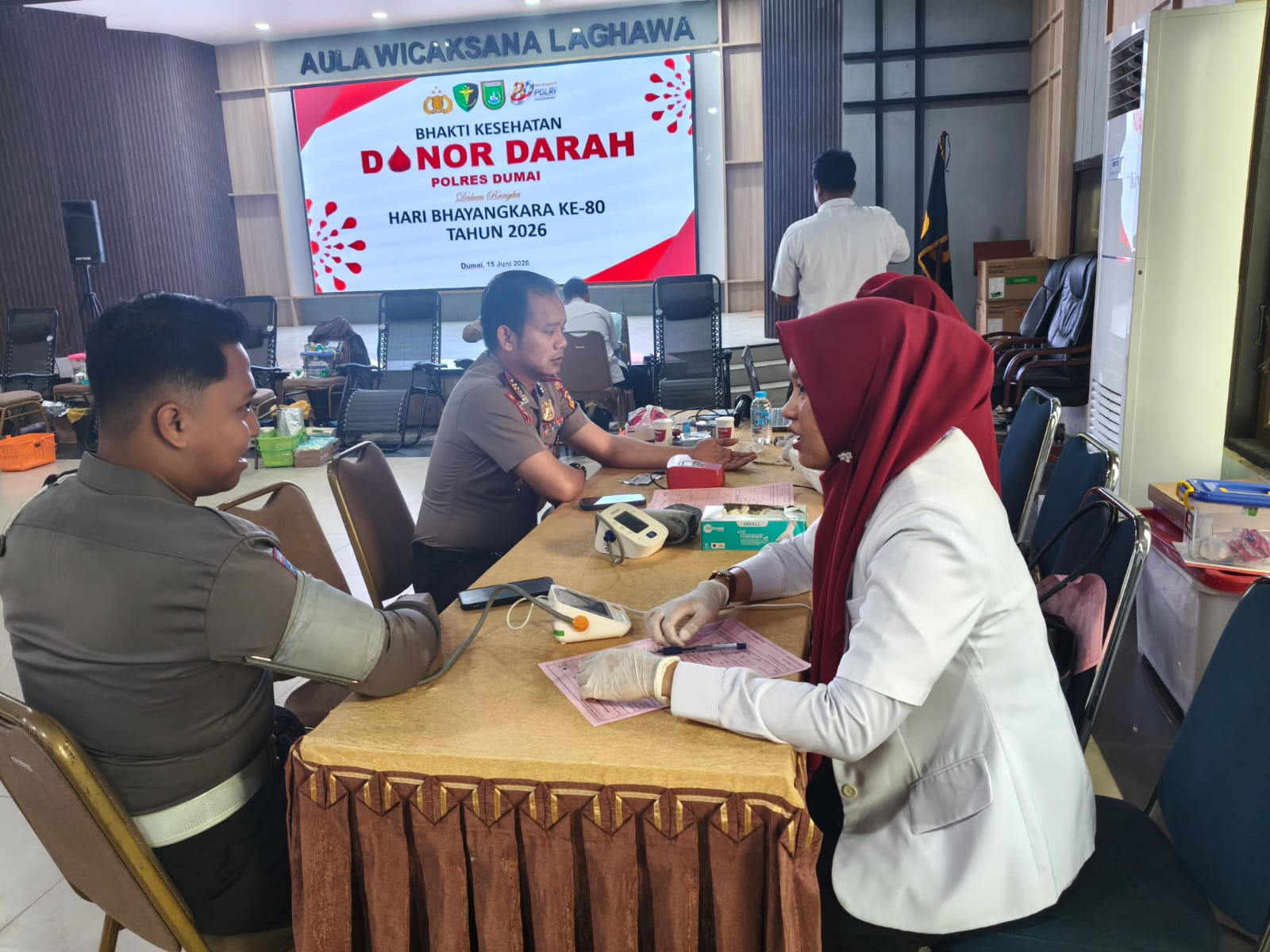 Polres Dumai Gelar Donor Darah Sambut Hari Bhayangkara ke-80, Terkumpul 49 Kantong Darah
