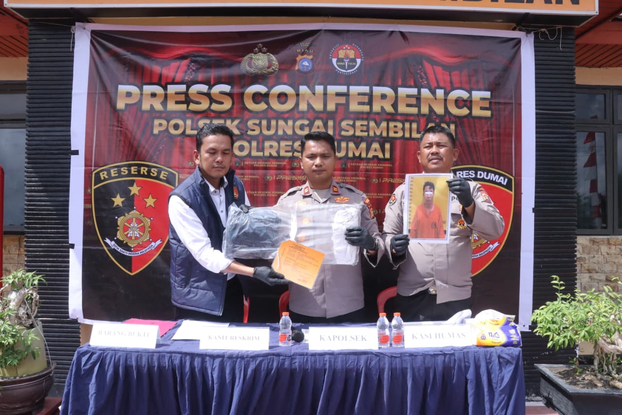 Polsek Sungai Sembilan Polres Dumai Rilis Pengungkapan Kasus Pembunuhan, Pelaku Berhasil Ditangkap