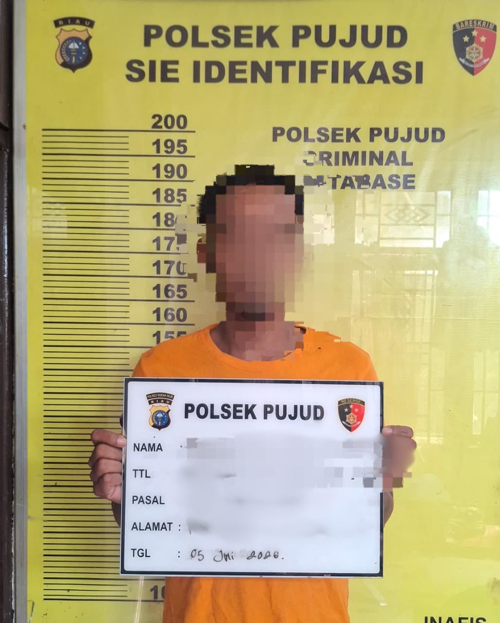 POLSEK PUJUD AMANKAN TERDUGA PELAKU DUGAAN PERSETUBUHAN ANAK DI BAWAH UMUR 
