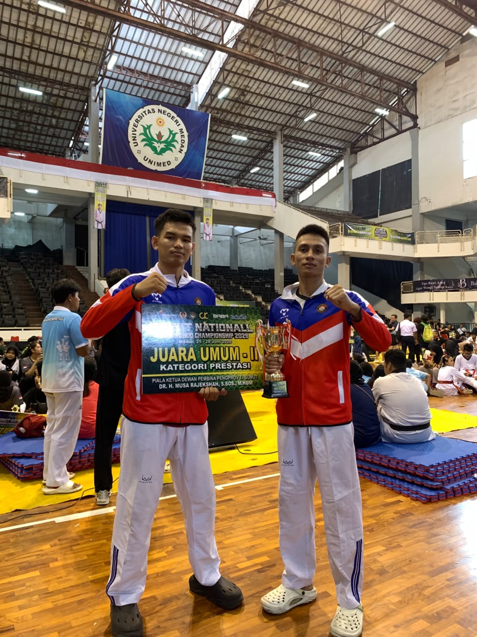 Bripda Al Amin Septu Kelana Persembahkan Emas, Harumkan Nama Brimob Polda Riau di Sumut National Taekwondo Championship 2026.