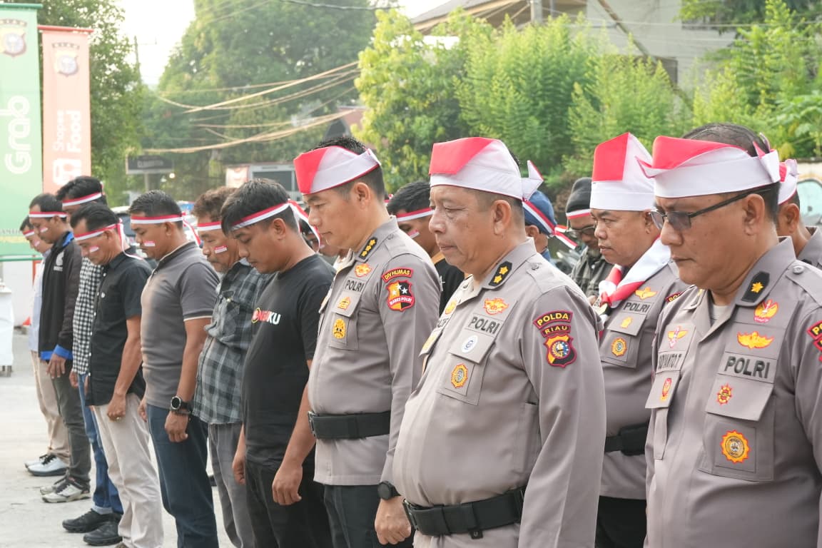 Polda Riau Gelar Apel HUT ke-81 Kemerdekaan RI Bersama Insan Media