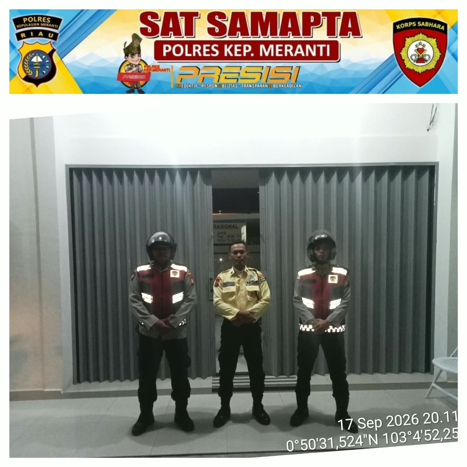 POLSEK RANGSANG GELAR PATROLI R2 BLUELIGHT, JAGA KAMTIBMAS DI MALAM HARI