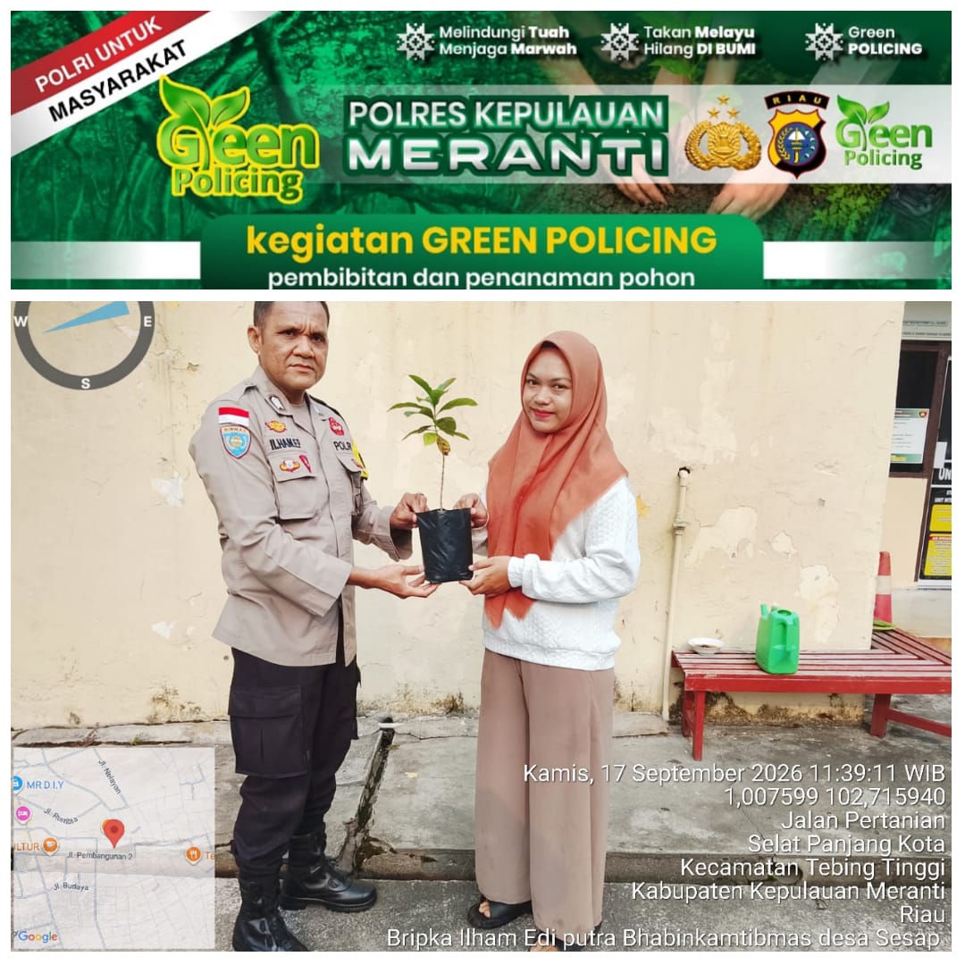 POLRES KEPULAUAN MERANTI TERUS GALAKKAN GREEN POLICING, 28 KEGIATAN DAN 28 BIBIT POHON DILAKSANAKAN