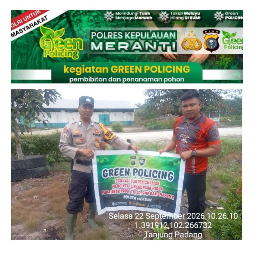 POLRES KEP. MERANTI INTENSIFKAN GREEN POLICING, 39 KEGIATAN DAN 41 POHON DITANAM