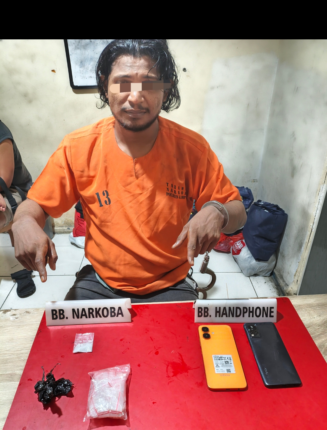 Satresnarkoba Polres Kampar Tangkap Pelaku Narkoba di Kelurahan Langgini