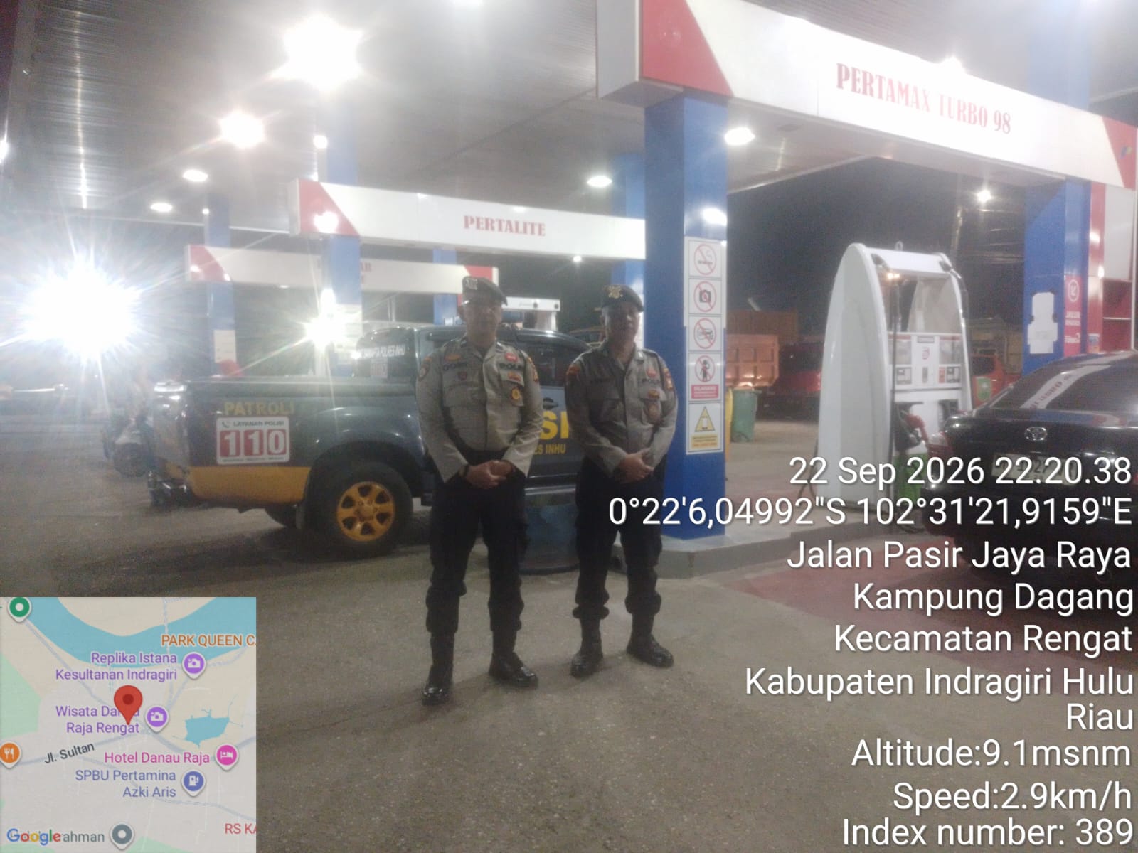 Patroli Malam SPBU Rengat, Polres Inhu Pastikan Situasi Aman dan Cegah Kepanikan Terkait BBM