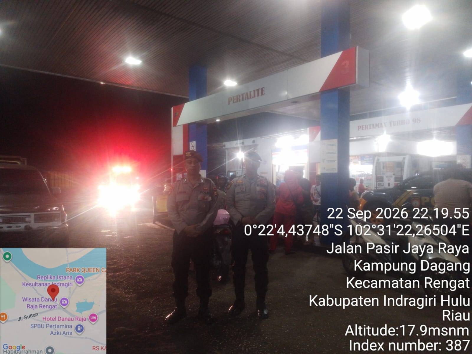 Patroli Malam SPBU Rengat, Polres Inhu Pastikan Situasi Aman dan Cegah Kepanikan Terkait BBM