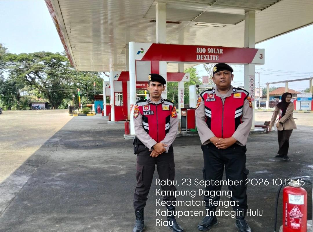 Patroli SPBU Rengat, Polres Inhu Pastikan Situasi Aman dan Cegah Kepanikan Masyarakat Terkait BBM