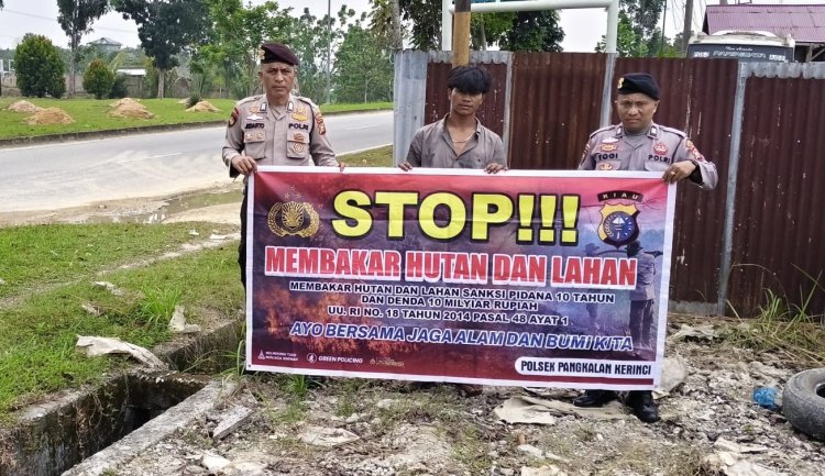 Polsek Pangkalan Kerinci Gencar Sosialisasikan Maklumat Kapolda Riau tentang Larangan Membuka Lahan dengan Cara Membakar