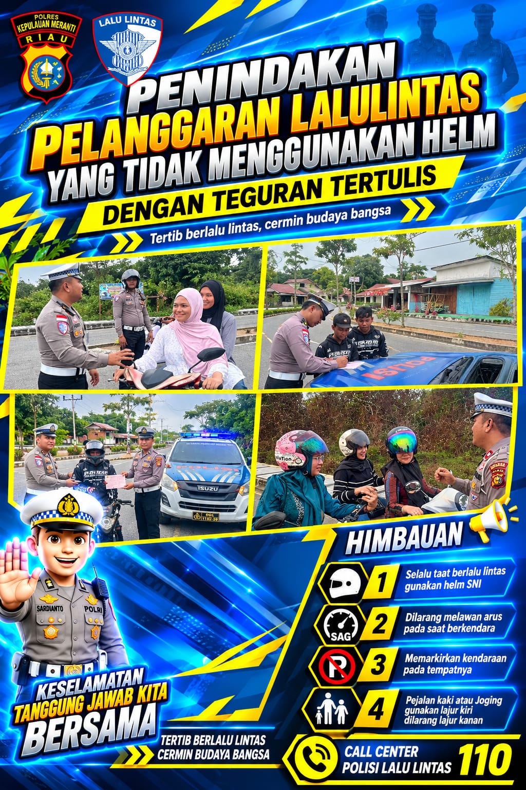 Satlantas Polres Kepulauan Meranti Kedepankan Teguran Humanis, Ajak Pengendara Tertib Berlalu Lintas