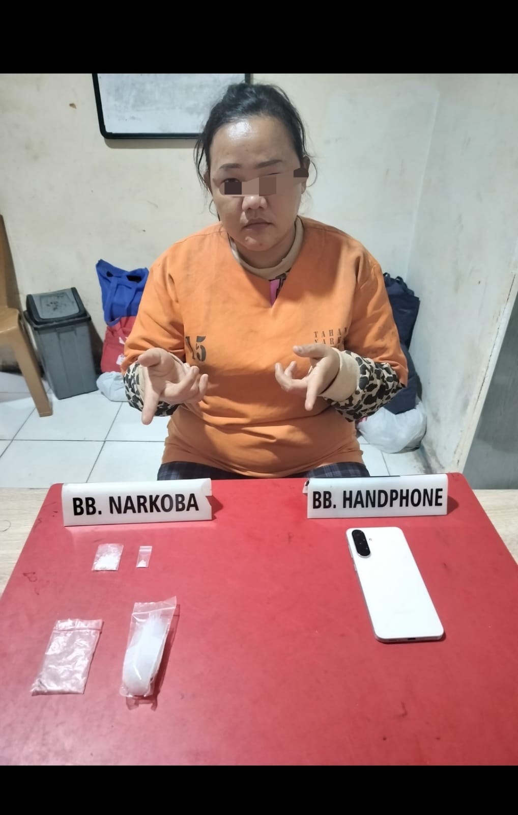 Satresnarkoba Polres Kampar Tangkap IRT Jual Sabu-sabu di Desa Bukit Kemuning