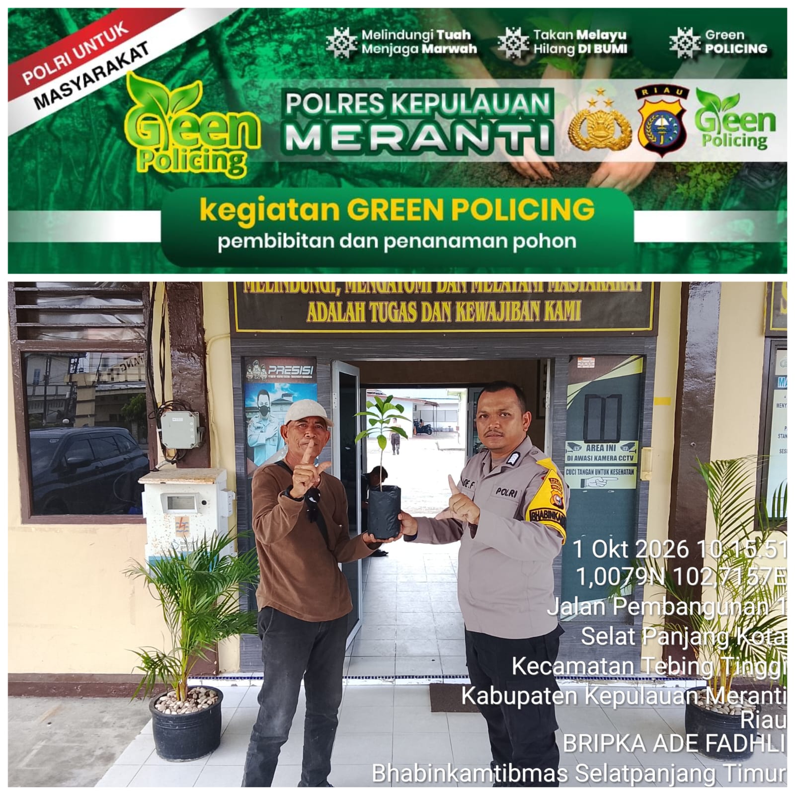 Green Policing Polres Meranti, 39 Kegiatan Edukasi Lingkungan dan Penanaman Pohon