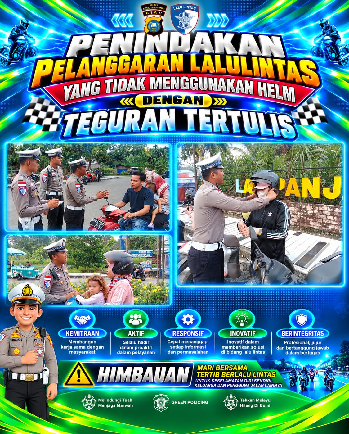 Satlantas Polres Meranti Berikan Teguran Humanis, Ajak Pengendara Utamakan Keselamatan