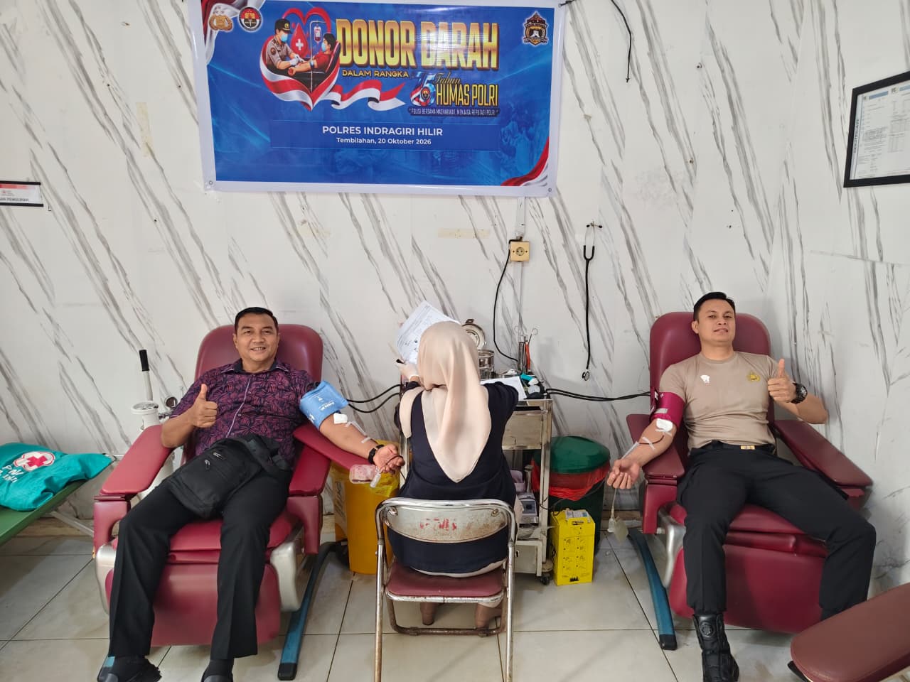Sambut Hari Jadi Humas Polri ke-75, Polres Inhil Gelar Donor Darah untuk Bantu Masyarakat