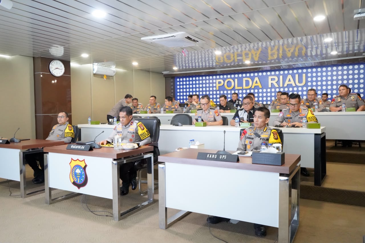 Polda Riau Ikuti Anev Mingguan Program Prioritas Kapolri “Polisi Bersama Masyarakat”