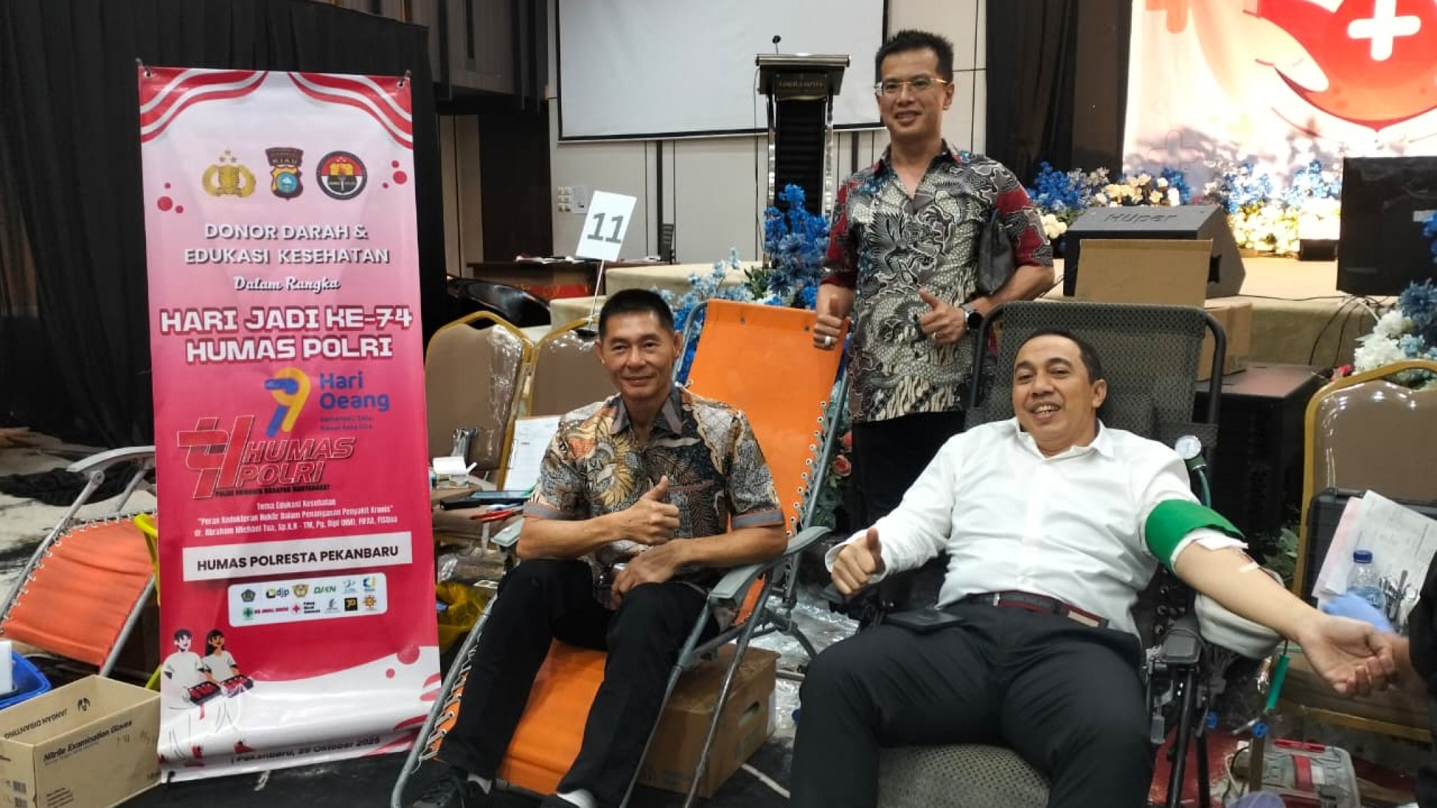 Polresta Pekanbaru Gelar Donor Darah dan Edukasi Kesehatan dalam Rangka HUT Humas Polri ke-74