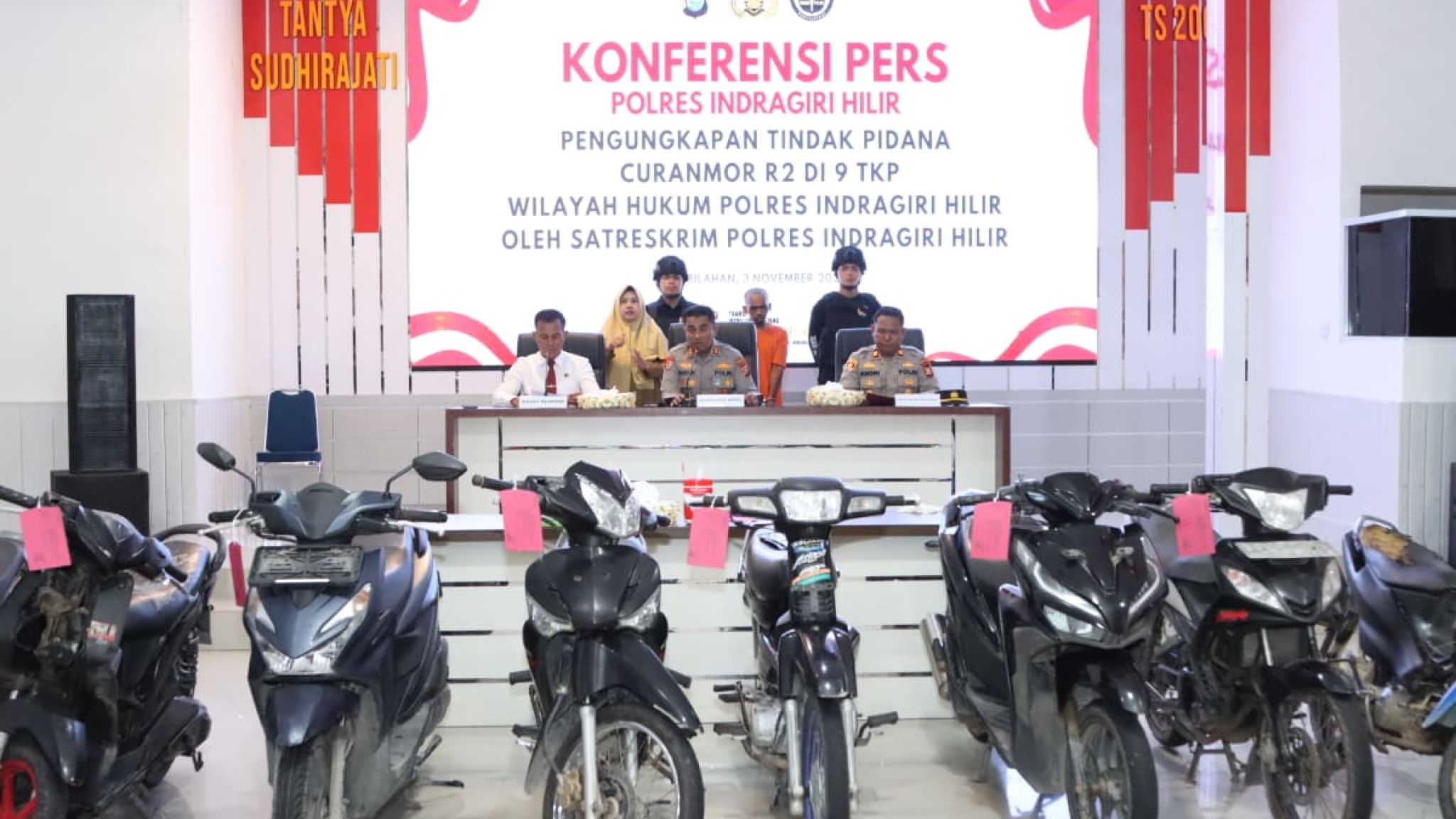 Polres Inhil Ungkap Kasus Curanmor di 9 TKP, Tiga Pelaku Berhasil Diamankan