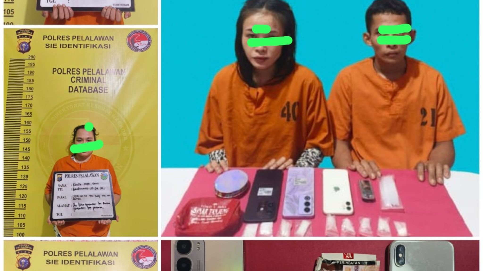 Satresnarkoba Polres Pelalawan Berhasil Ungkap Dua Jaringan Pengedar Sabu di Dua Kecamatan