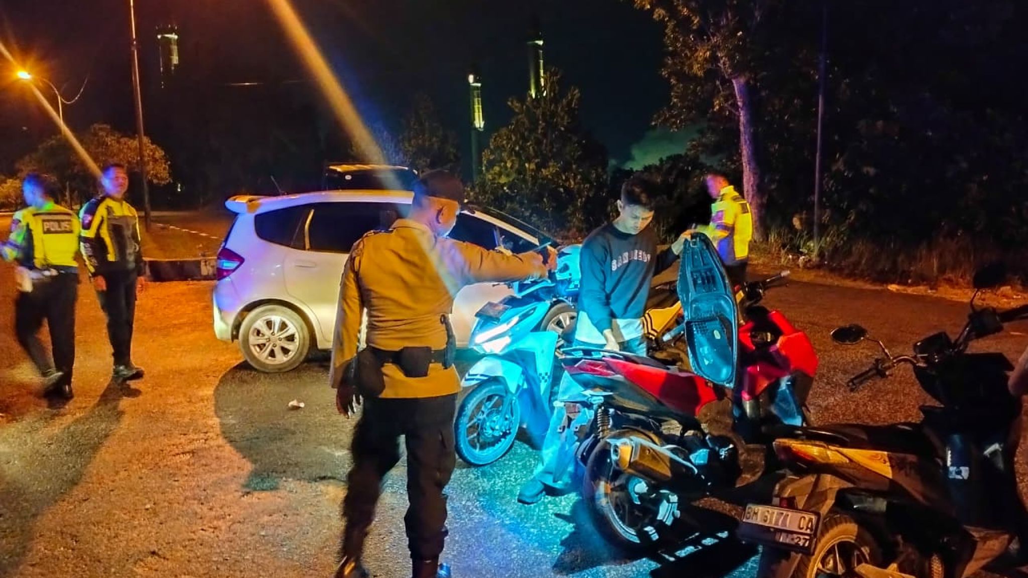 Ops Zebra Lancang Kuning 2025 Polres Pelalawan nengamankan Balap liar dan cegah Laka Lantas